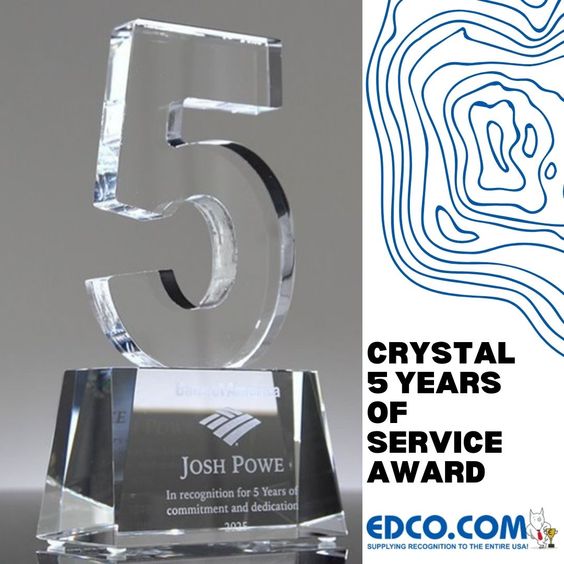 crystal 5 years of service award